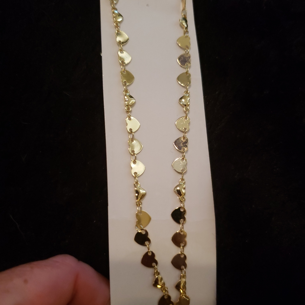 18 Kt Gold Heart Chain Necklace